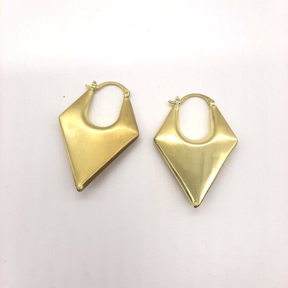 Urban Outfitters Geometric Gold Tone Statement Hoop pierced Earrings For Women - Picture 2 of 2